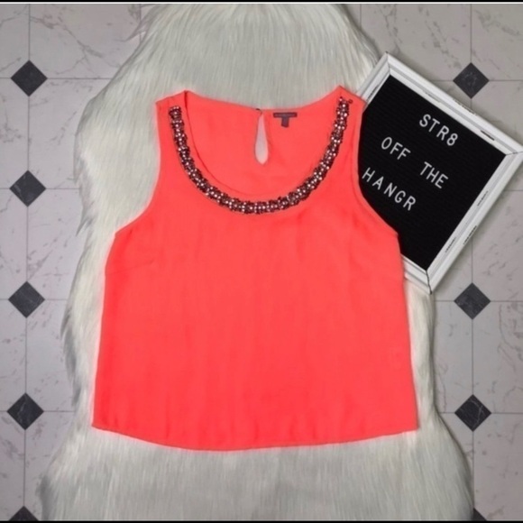 Charlotte Russe peach bedazzled trim blouse size S women Small - Picture 6 of 6